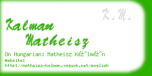 kalman matheisz business card